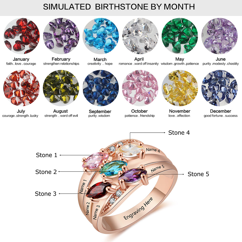 Engraving Names 925 Sterling Silver CZ Ring