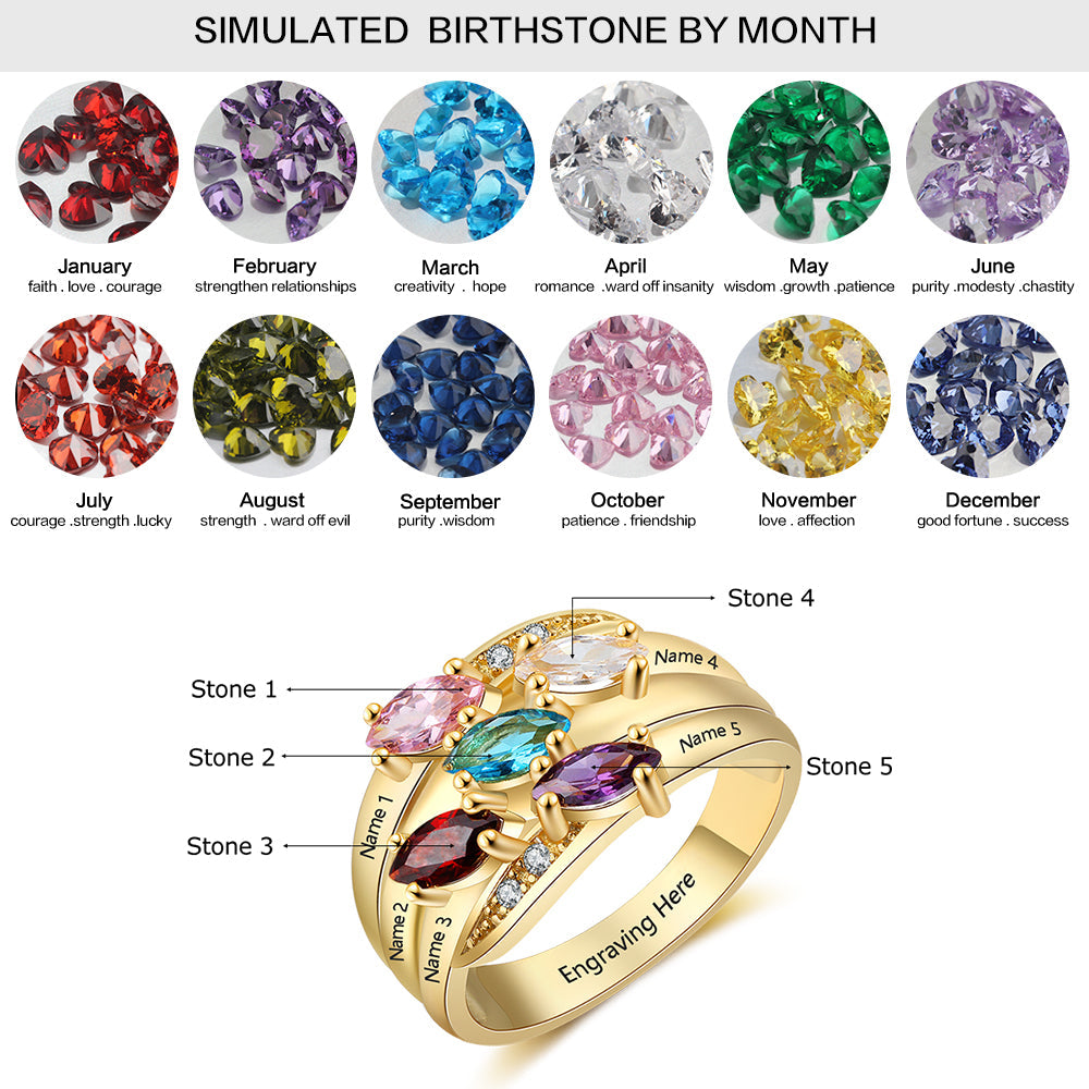 Engraving Names 925 Sterling Silver CZ Ring