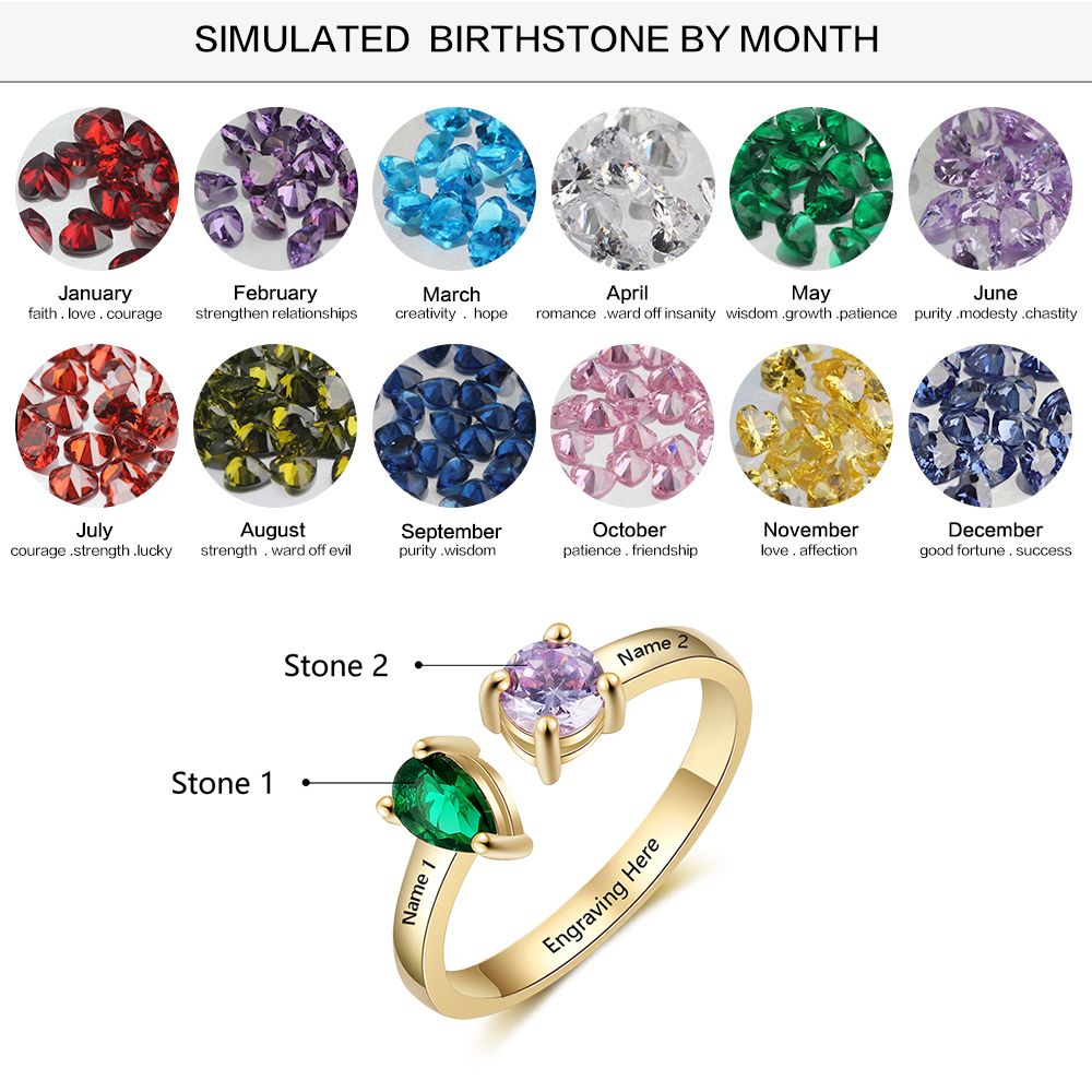 Custom Name 925 Silver Cubic Zircon Ring