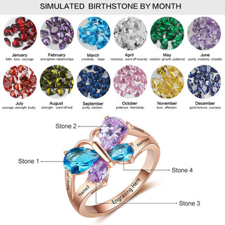 925 Sterling Silver CZ Butterfly Ring