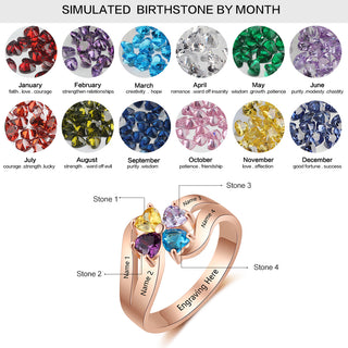 S925 Birthstone Flower Rings