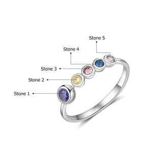 Custom 925 Sterling Silver Birthstones Rings