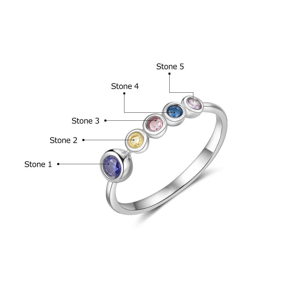 Custom 925 Sterling Silver Birthstones Rings