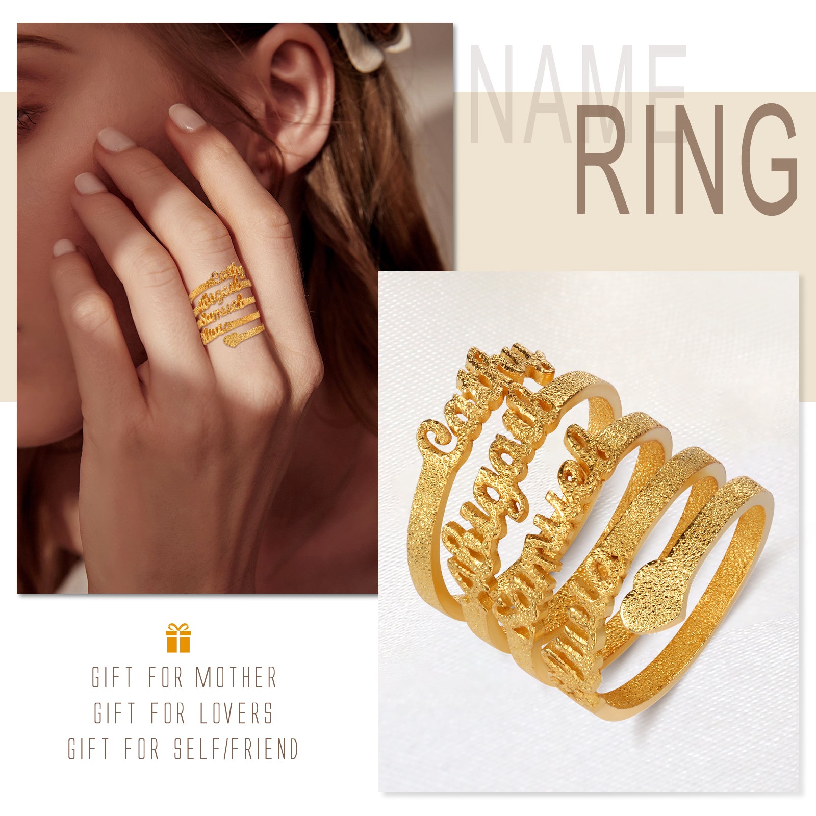 Copper Personalized Name Ring