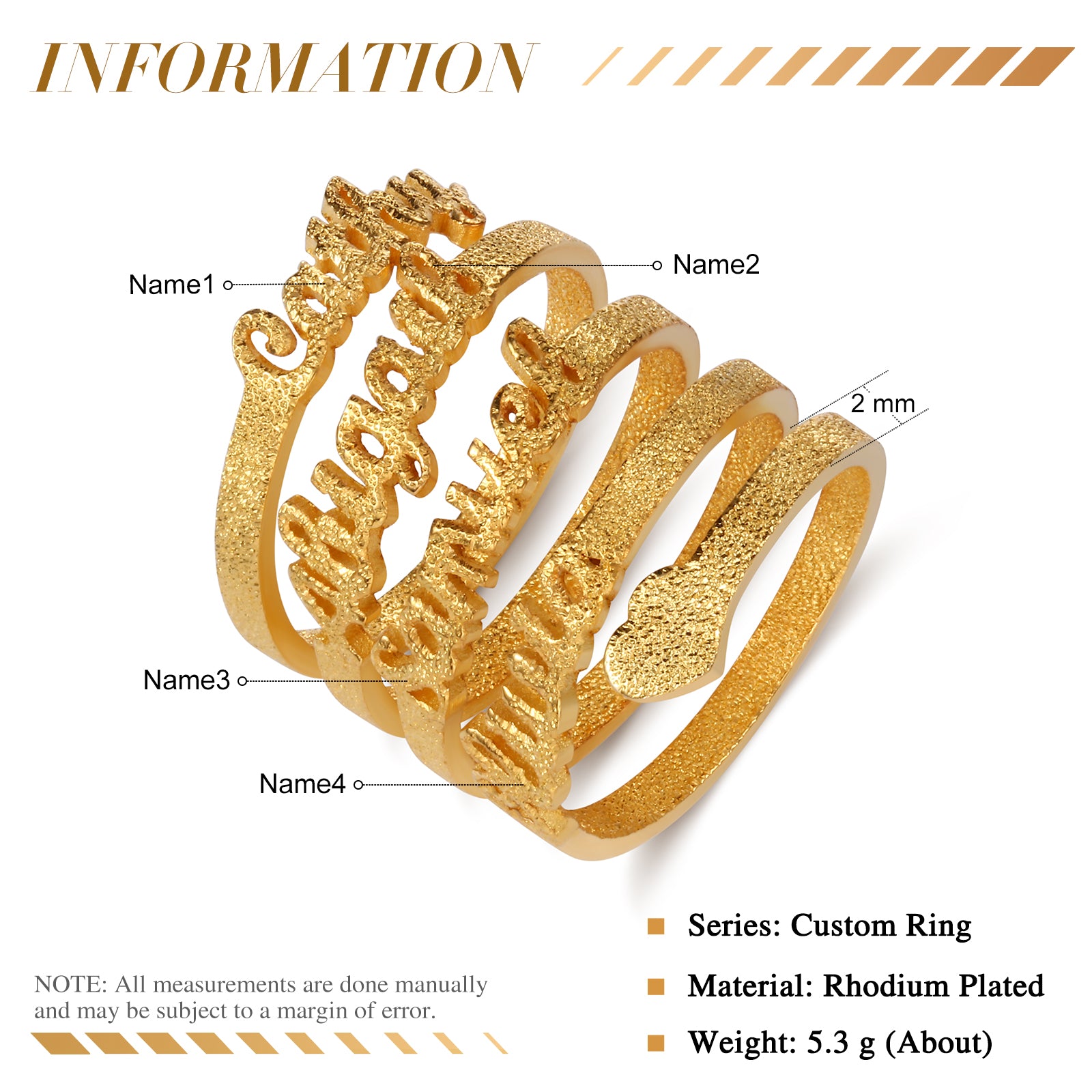 Copper Personalized Name Ring