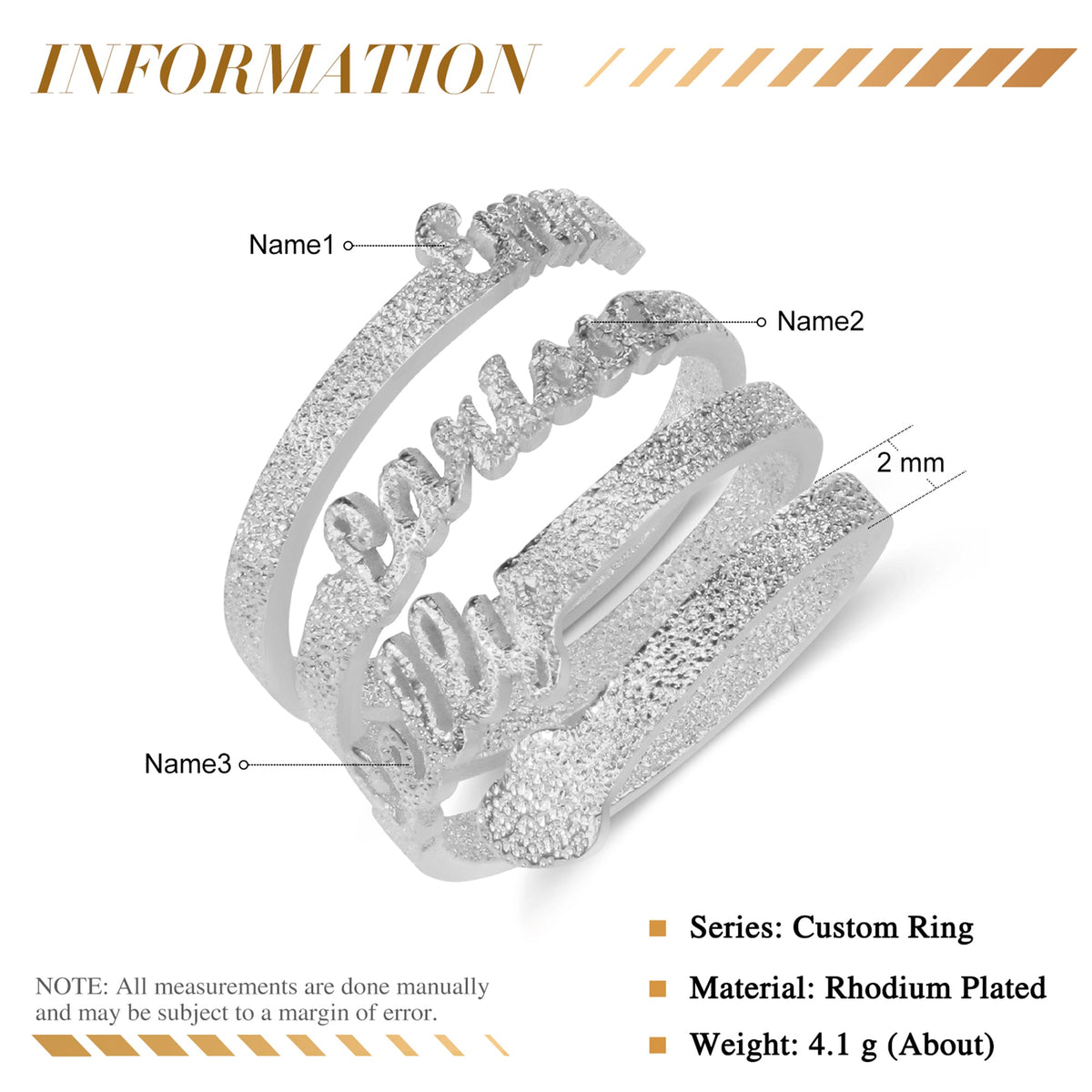 Copper Personalized Name Ring