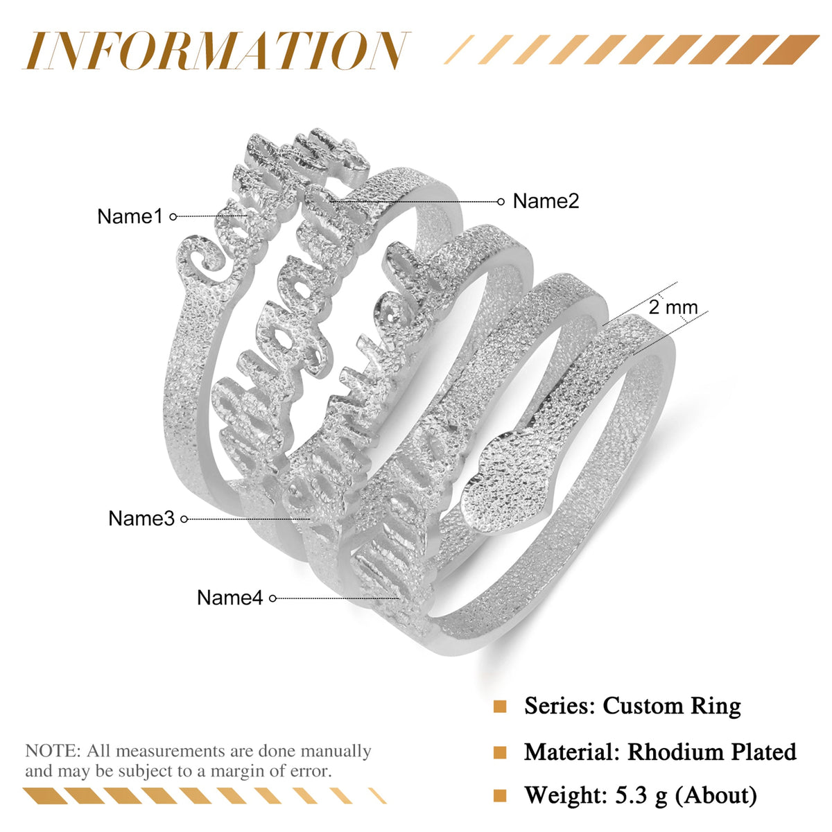 Copper Personalized Name Ring