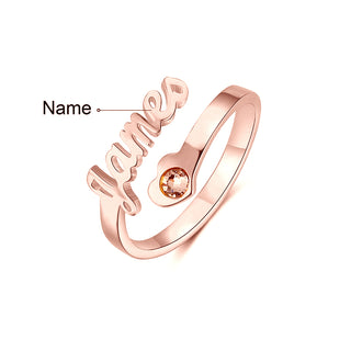 Jewelry Personalized Name Opening Ring