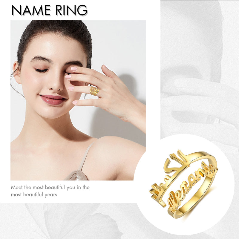 Jewelry Personalized Name Opening Ring