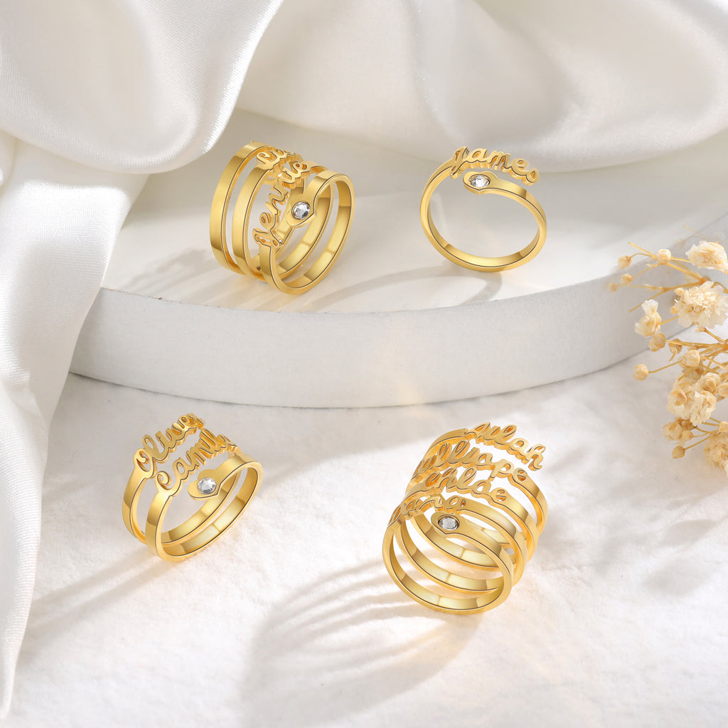 Jewelry Personalized Name Opening Ring