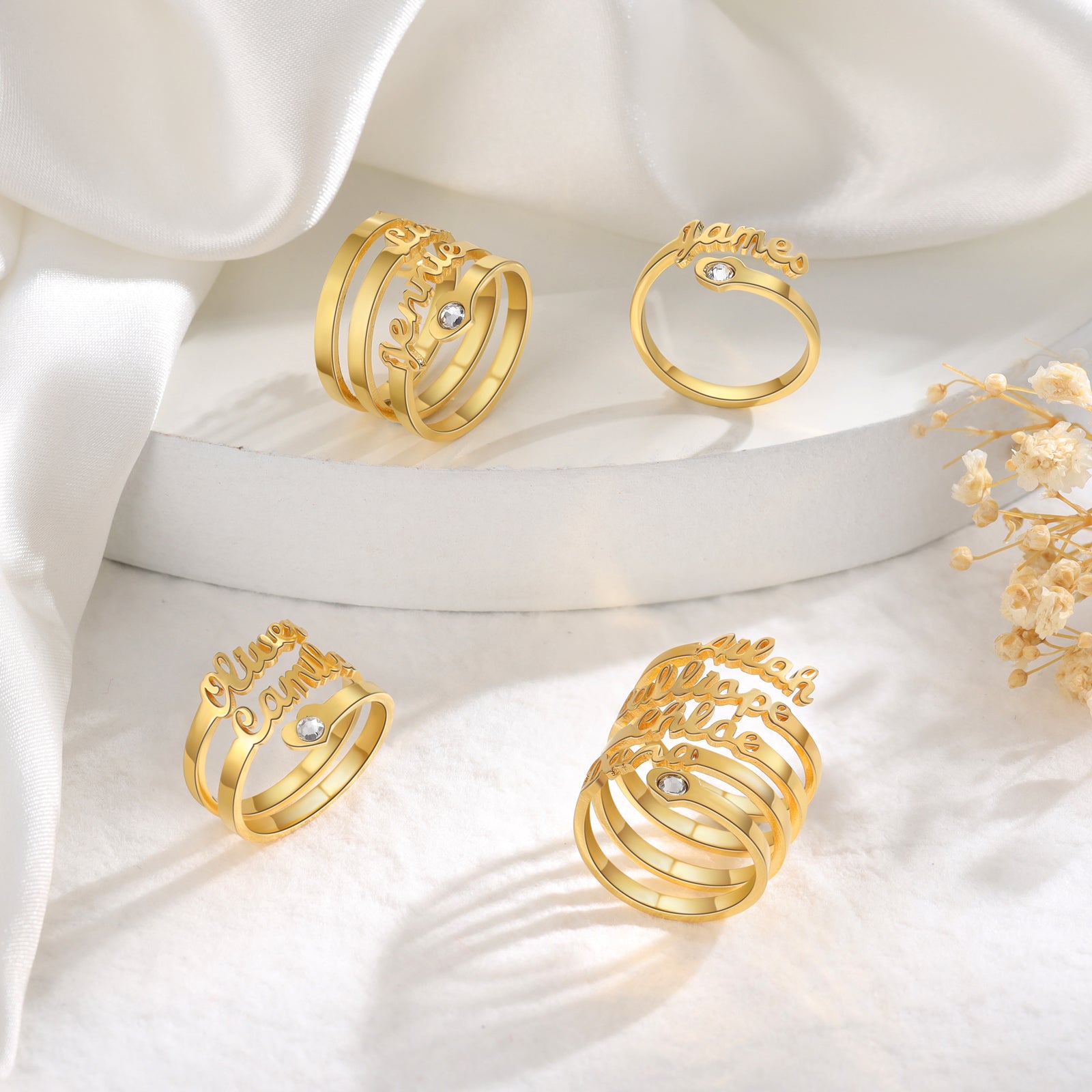 Jewelry Personalized Name Opening Ring
