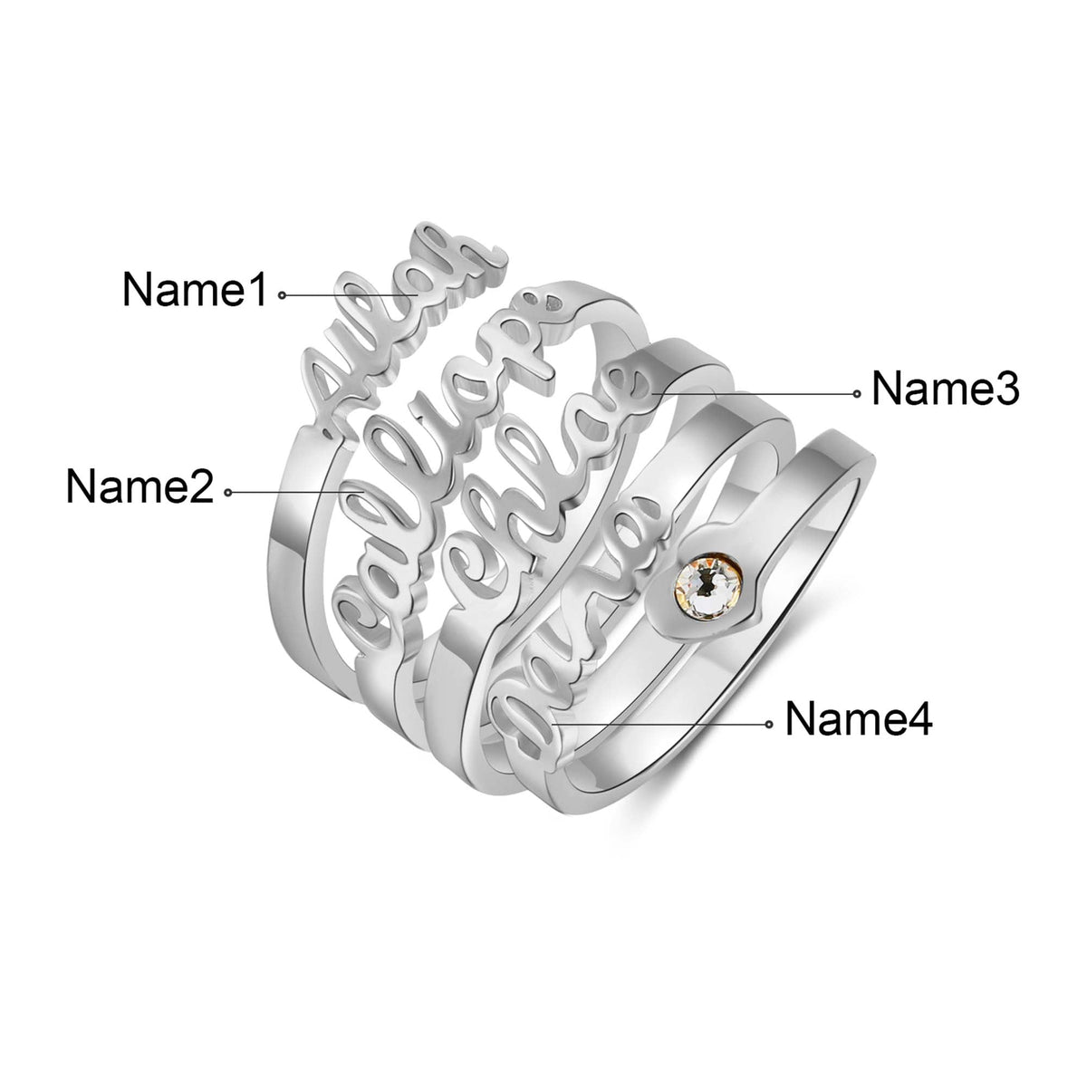 Jewelry Personalized Name Opening Ring