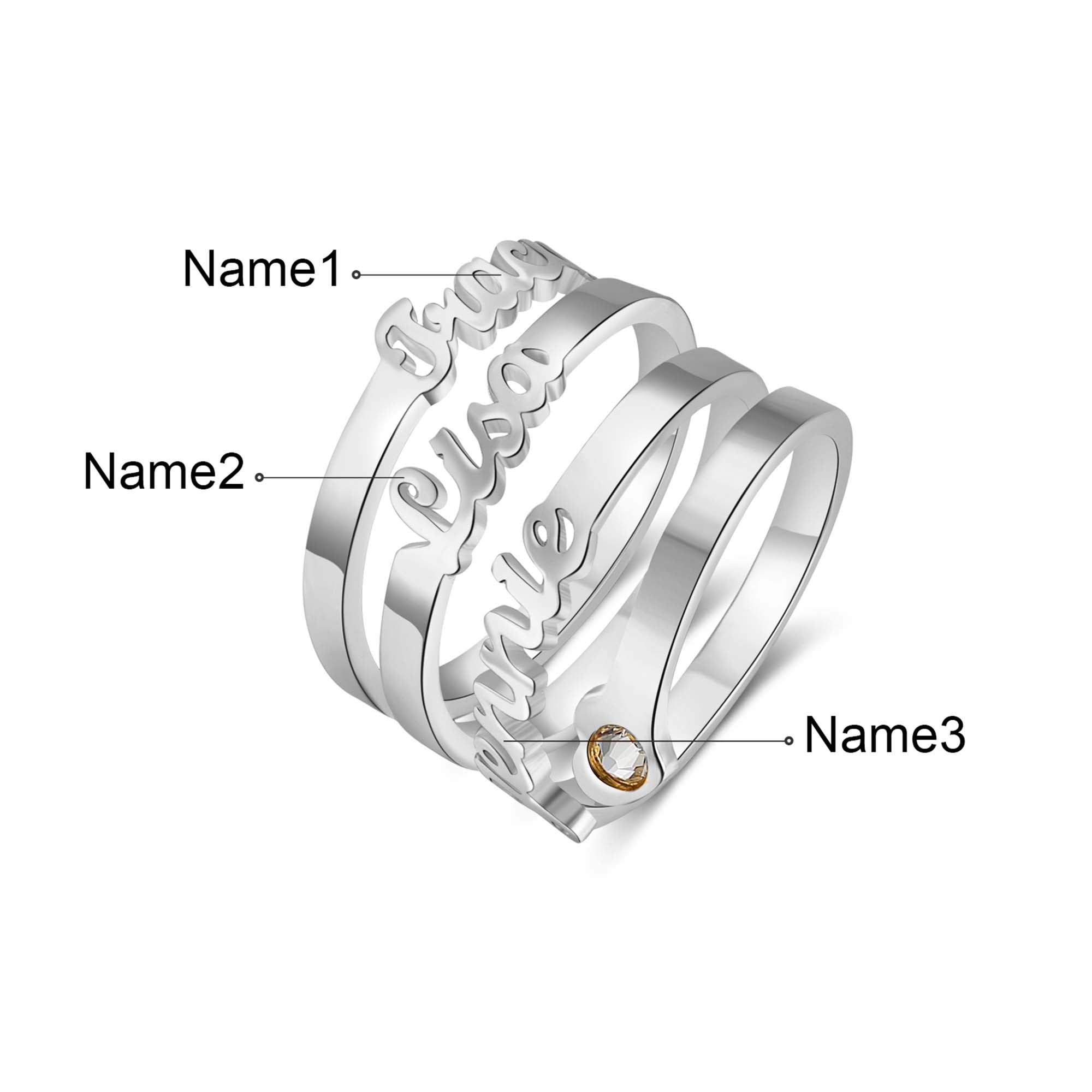 Jewelry Personalized Name Opening Ring