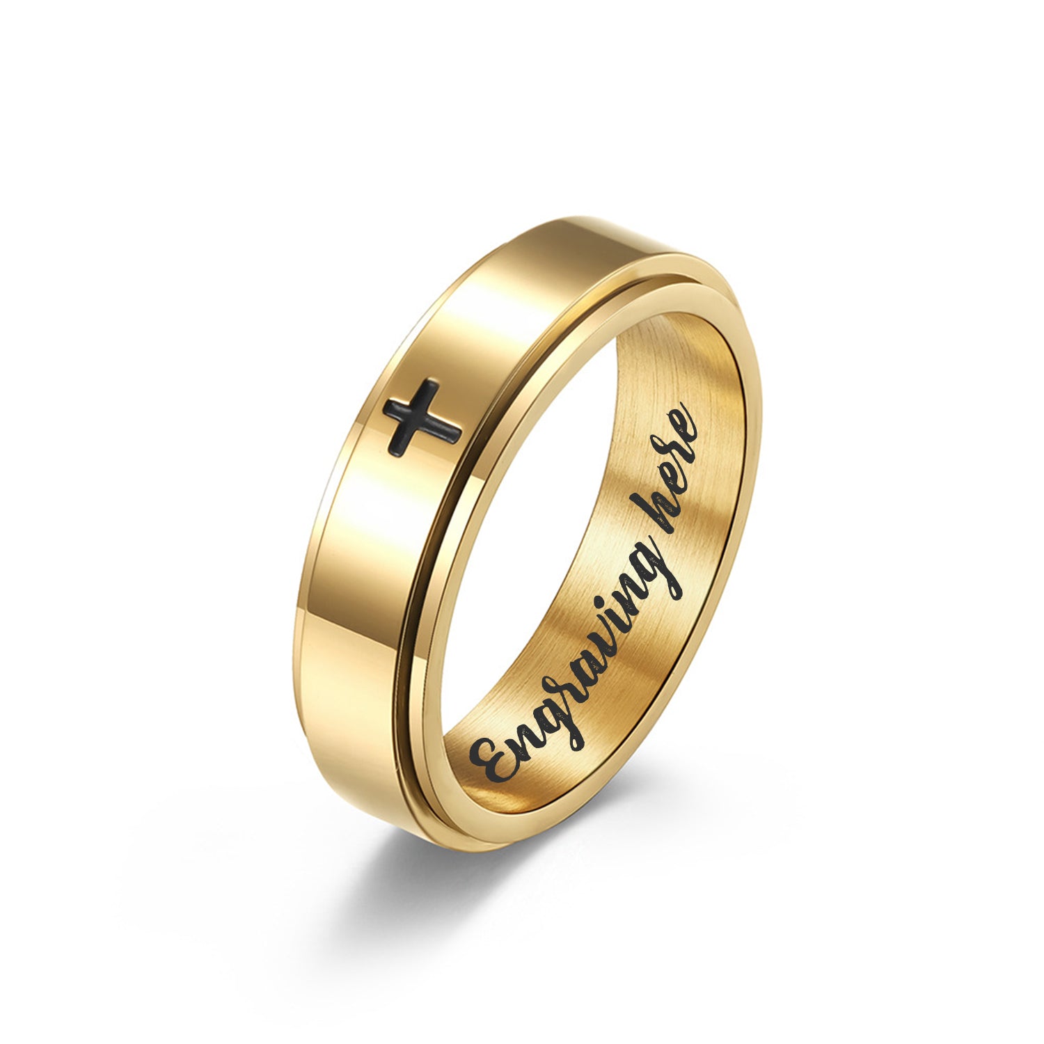 Custom Titanium Steel Name Ring