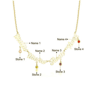 Custom Birthstone Name Necklace