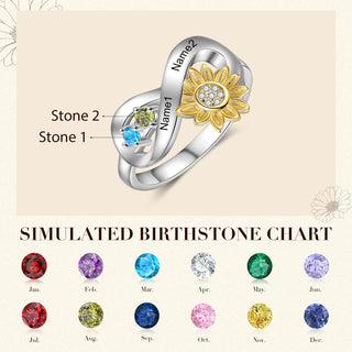 Rhodium Plated Sunflower Ring