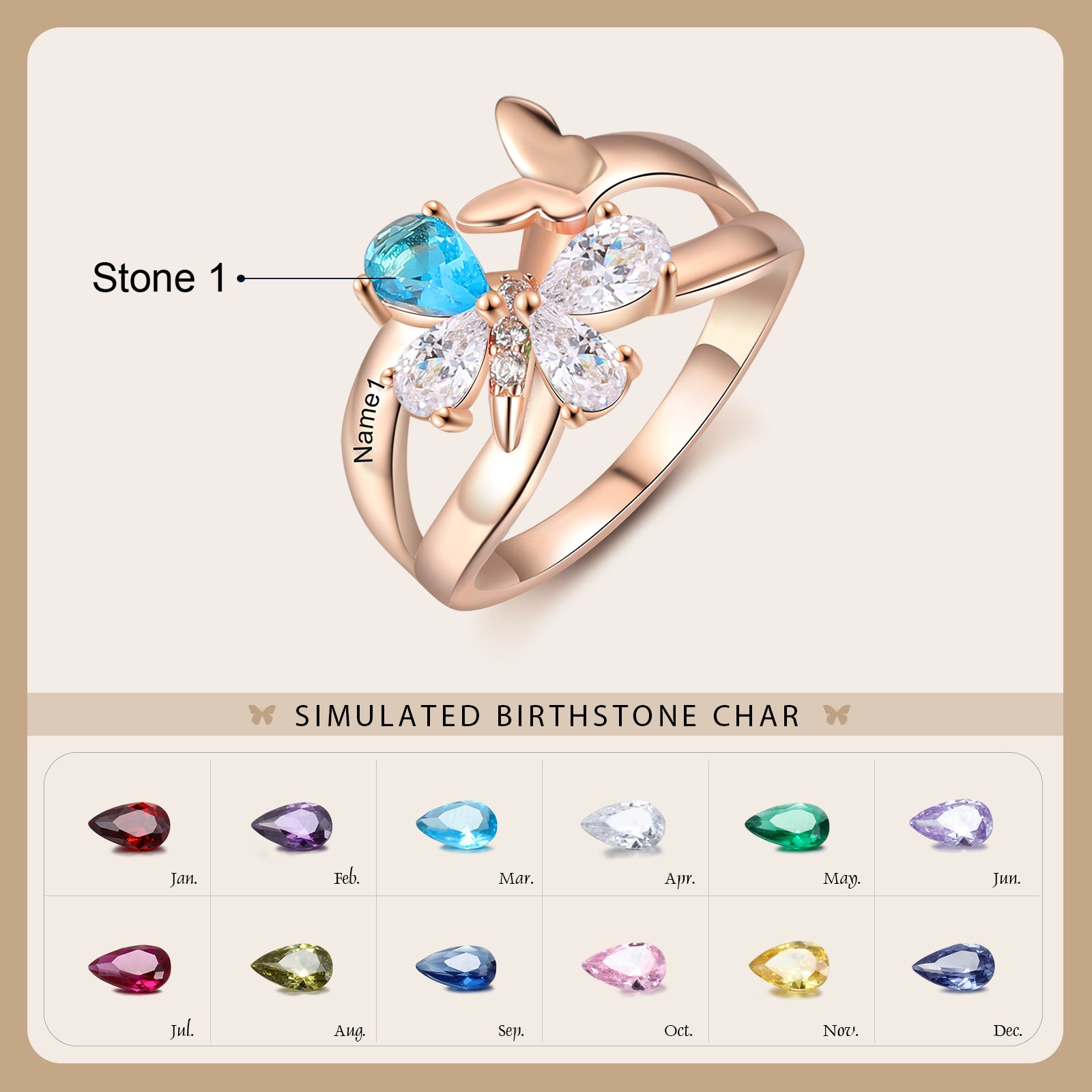 Custom Butterfly Ring