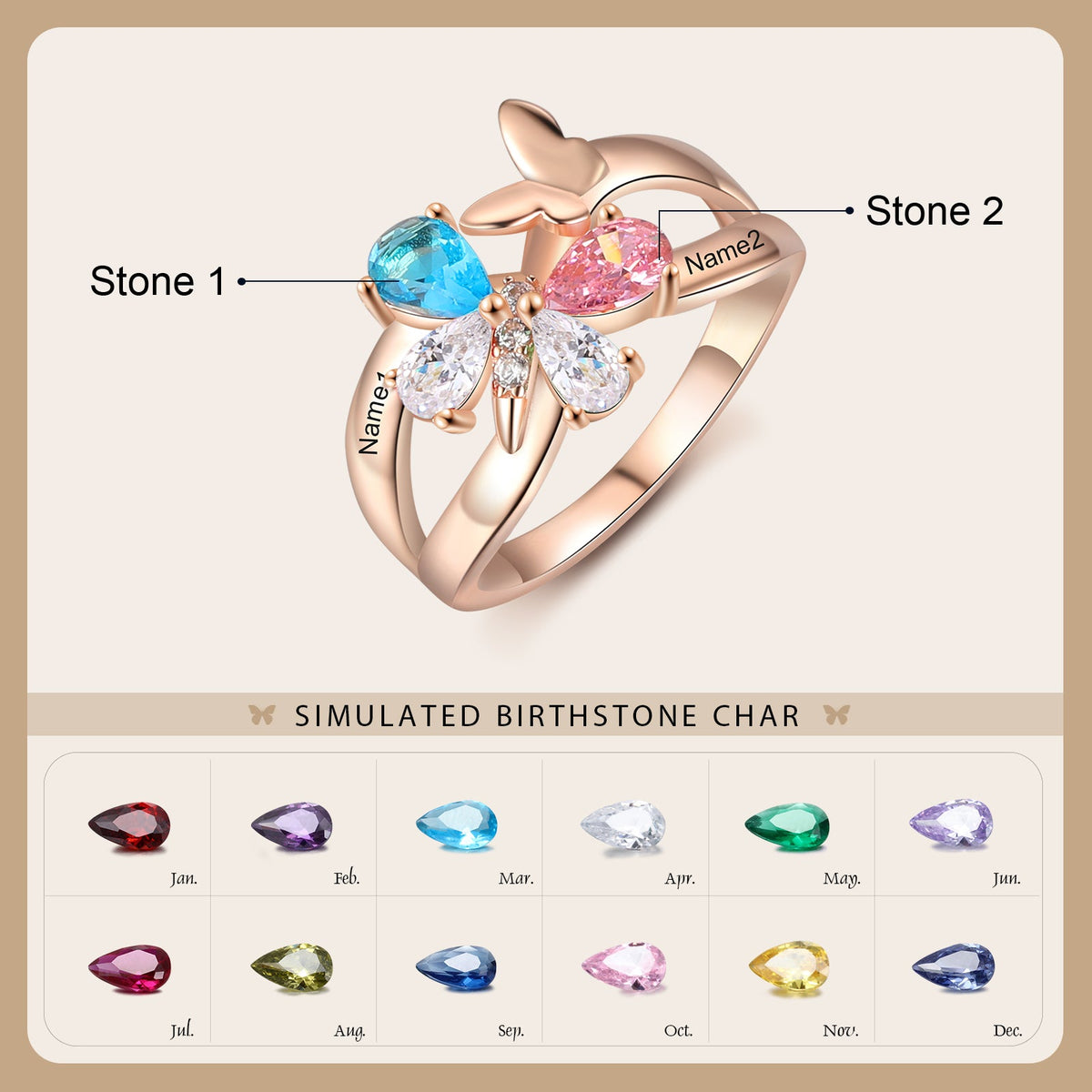 Custom Butterfly Ring