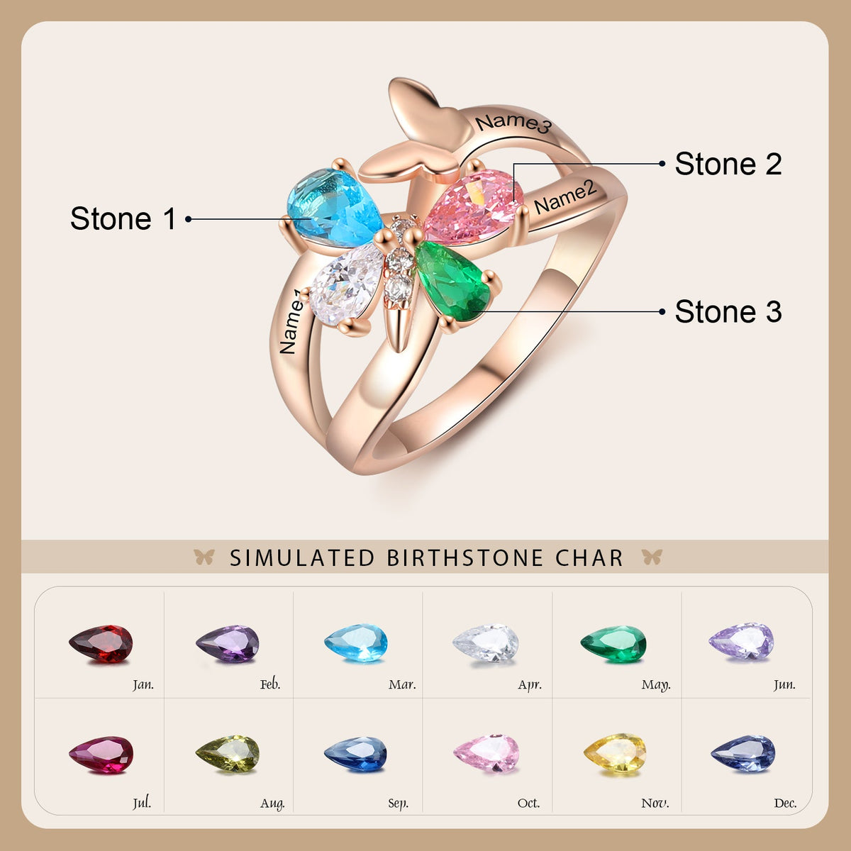 Custom Butterfly Ring
