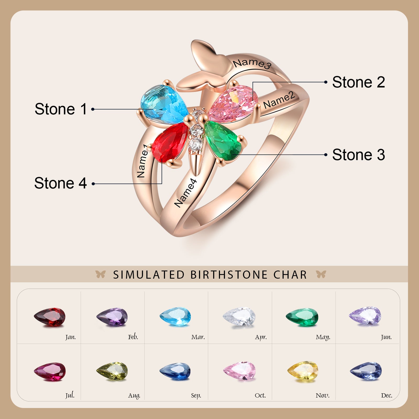 Custom Butterfly Ring