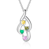 S925 Customized Heart Shape Birthstone Pendant Necklace