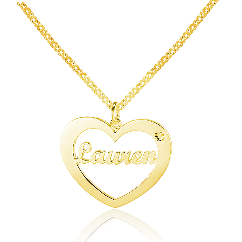 Custom Heart Name Necklace