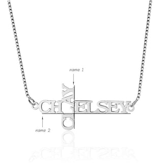 Cross Double Name Necklace