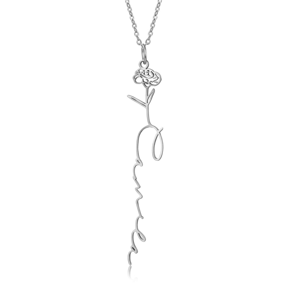 Birthflower Name Necklace