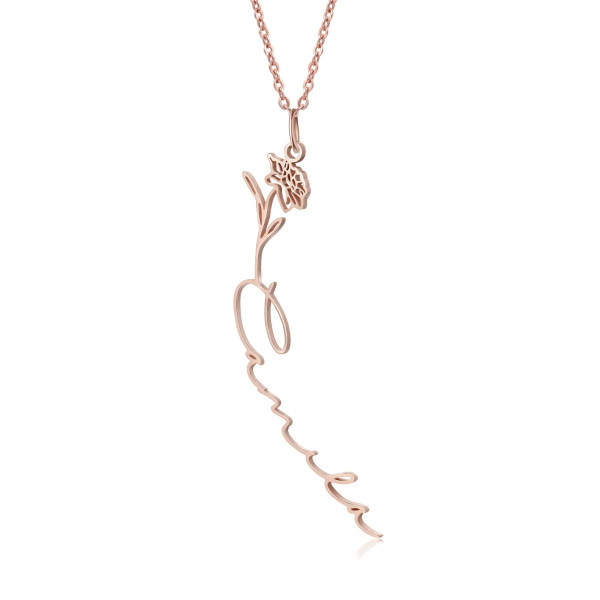 Birthflower Name Necklace