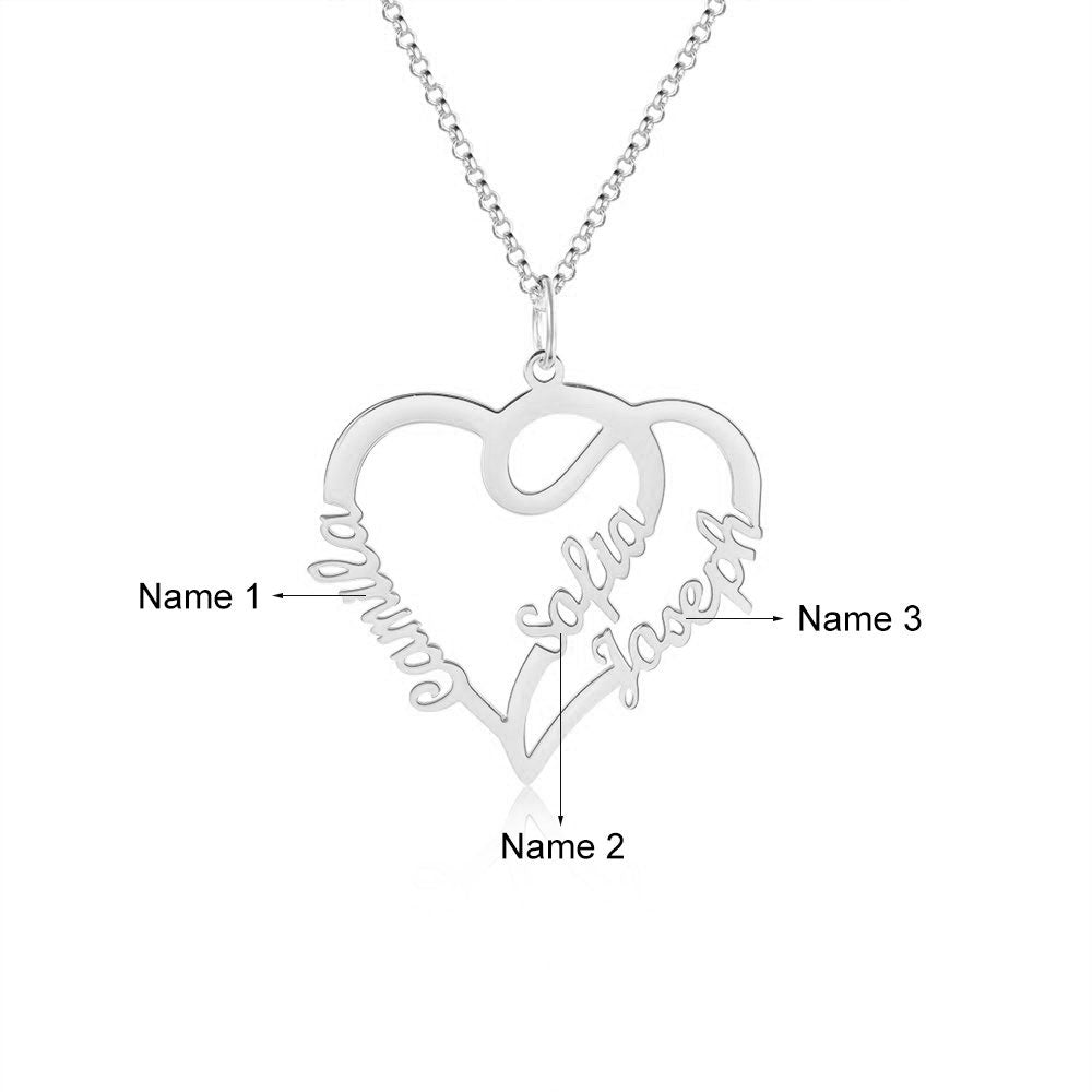 Personalized Gold Plated Heart Name Necklace