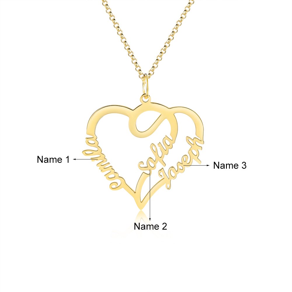 Personalized Gold Plated Heart Name Necklace
