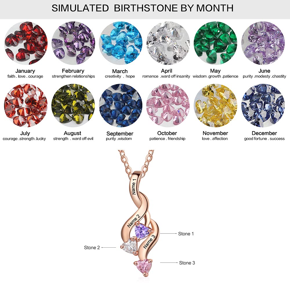 Custom 925 Sterling Silver Birthstone Necklace