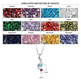 Custom 925 Sterling Silver Birthstone Necklace