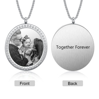 Stainless Steel Customized Photo Round Pednant Necklaces