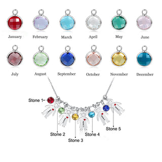 Customizable Quantity Doll Birthstone Necklace