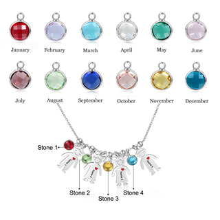 Customizable Quantity Doll Birthstone Necklace