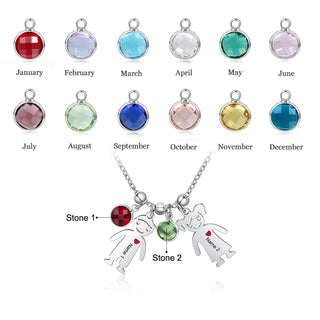 Customizable Quantity Doll Birthstone Necklace