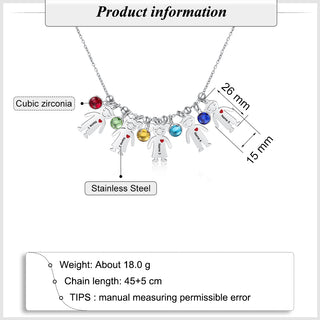 Customizable Quantity Doll Birthstone Necklace