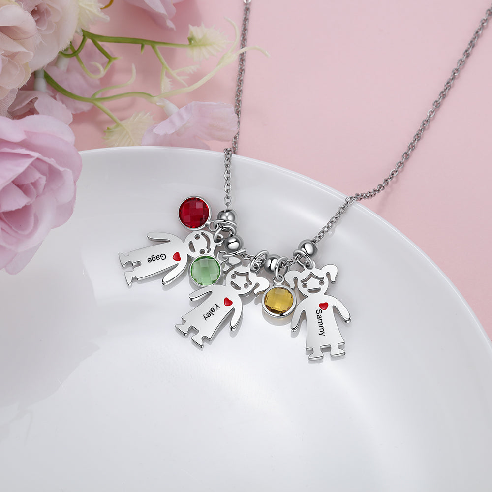 Customizable Quantity Doll Birthstone Necklace