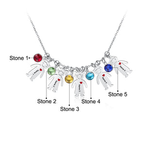 Customizable Quantity Doll Birthstone Necklace