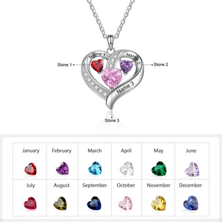 Heart-shaped Birthstone Necklace