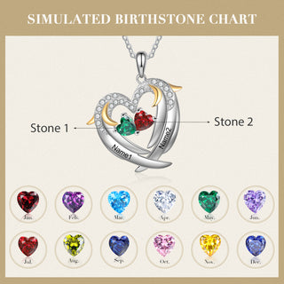 Copper Birthstone Heart Shape Pendant Necklace