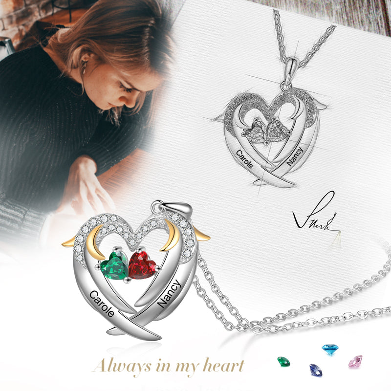 Copper Birthstone Heart Shape Pendant Necklace