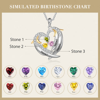 Copper Birthstone Heart Shape Pendant Necklace