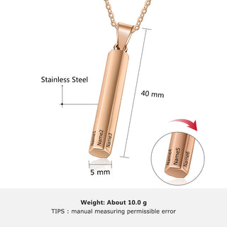 Customizable Six Name Long Necklace