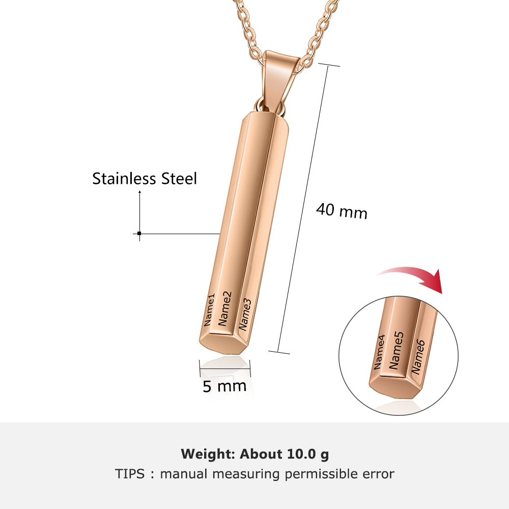 Customizable Six Name Long Necklace