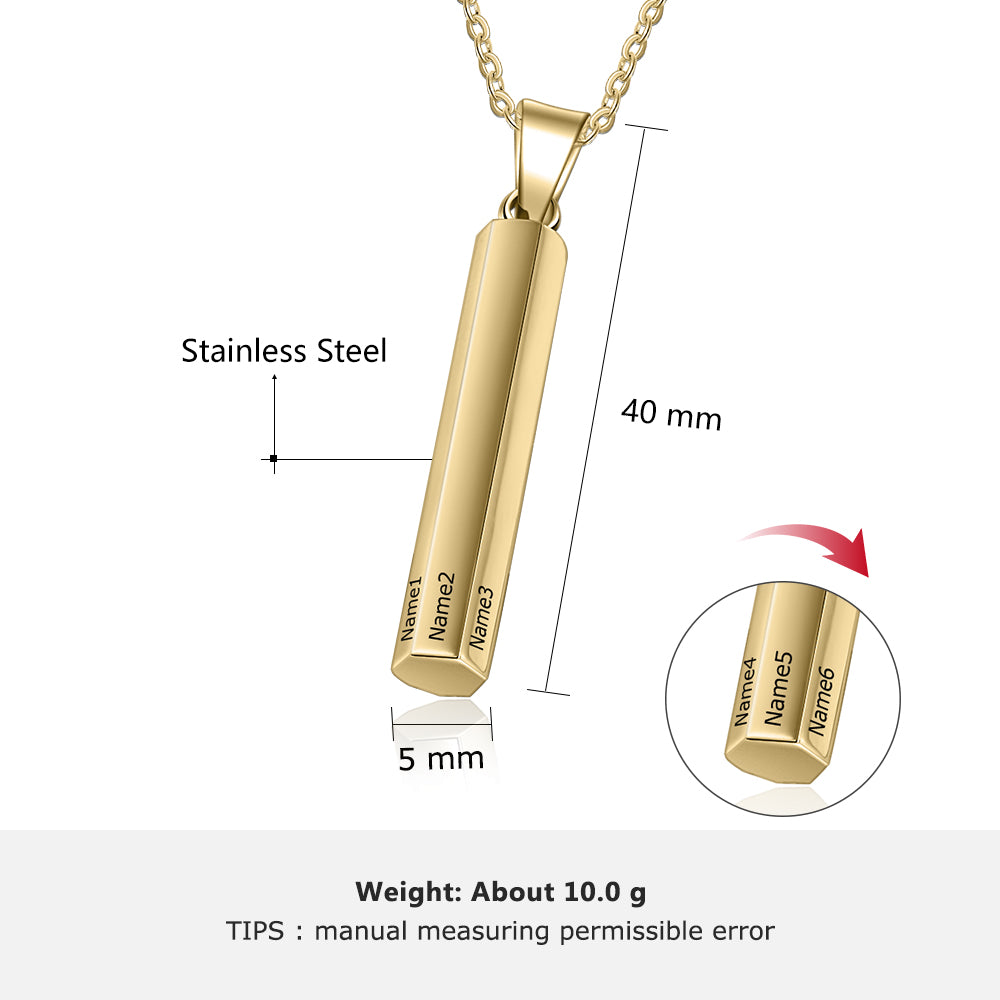 Customizable Six Name Long Necklace