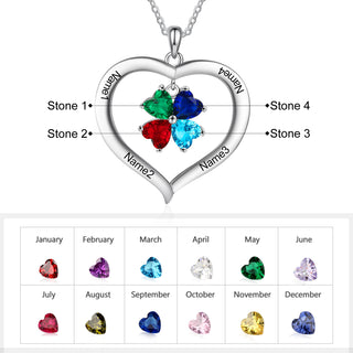 Copper Birthstone Heart Shape Pendant Necklace