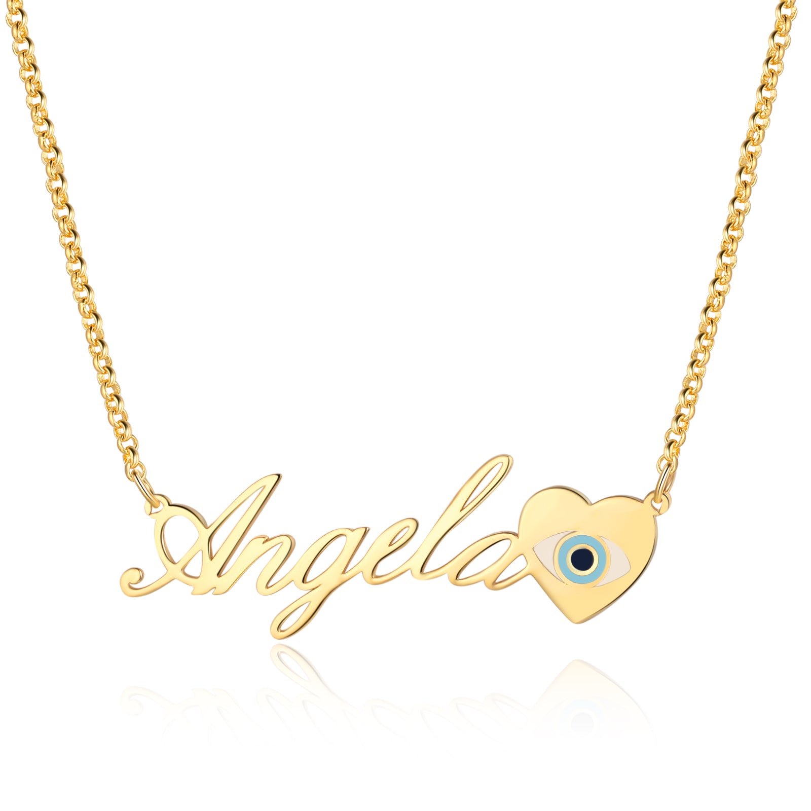 Copper 18K Evil Eye Name Necklace