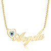 Copper 18K Evil Eye Name Necklace